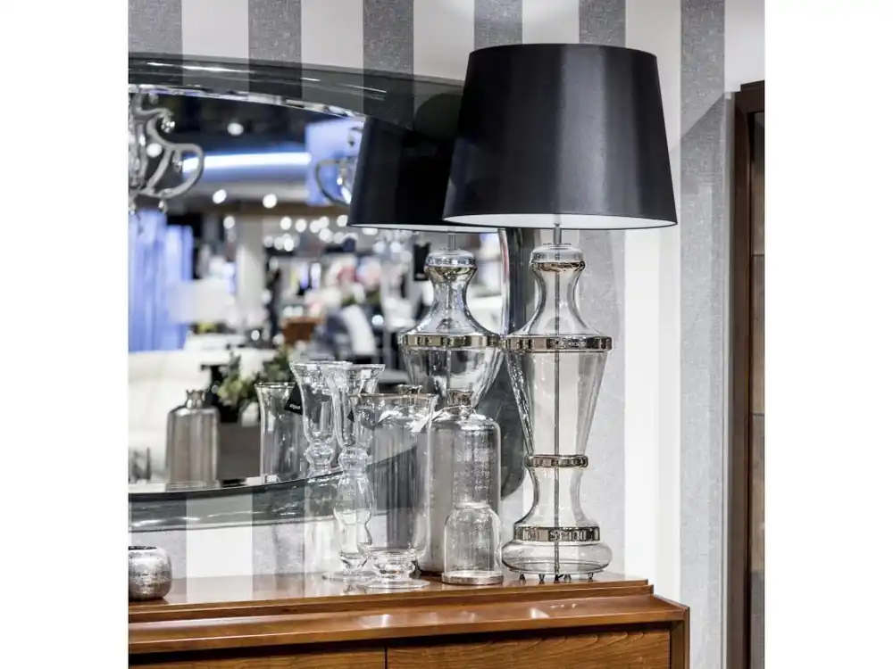 Bezpečná Platba Luxusní stolní lampa ze skla ROMA Platinum