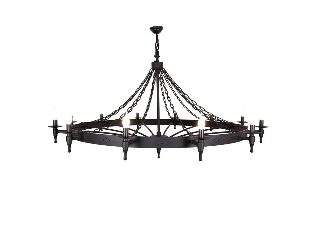 Rustikální lustr do srubu Steel Crown Must-Have